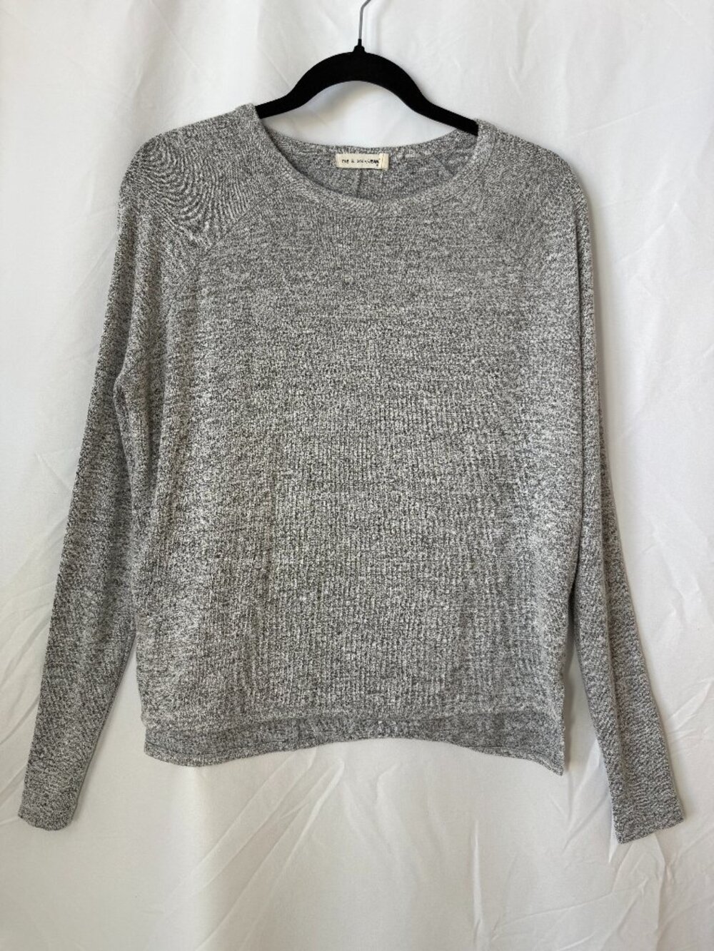 Rag & Bone / JEAN Grey Heather Marled Raglan Crewneck Knit Sweater Top – Size Sm
